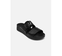 Jana mules femme avec fermeture velcro vegan, Black, 38 EU