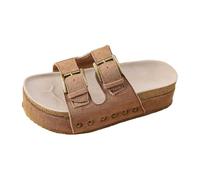 Mules Femme Boucle Mules Et Sabots Femme Bout Ouvert Cuir Été Plates En Liège Sandales