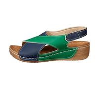 Mules Femme Chaussure Confortable Women Sandals Ouverte Sandales Claquettes Chaussures Pieds Larges Sandale Plate Orthopedique Nu Été Compensees Orthopediques Femmes Ete Chic Claquette,5-Vert,37