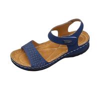 Mules Femme Compensees Sandales Été Confortable Sandales compensées pour femmes 2025 été bout ouvert bride plateforme compensées Femme Sandale (Navy 42)