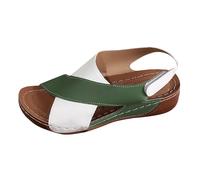 mules femme compensees Sandales Femme Été Confortable Bout Ouvert Orthopédique Chaussures Respirantes Plateforme Antidérapantes Pantoufles Talon Compensé Chaussons Soutien Plantaire Green EU44