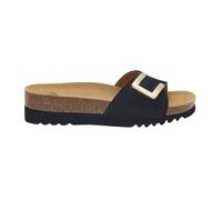 Mules Femme - Scholl Monterey Mule - Cuir Noir - Talon compensé 4cm - Bout ouvert 38