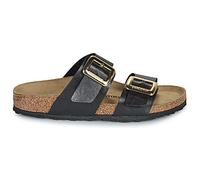 Birkenstock Sandales pour femme, modèle Sydney CB, tige en simili cuir, boucles en métal, intérieur en cuir, semelle anatomique en liège, semelle en Eva, ajustement serré, couleur Licorice, Licorice,