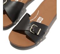 Mules femmes FitFlop IQUSHION ADJUSTABLE BUCKLE LEATHER SLIDES Marron 38