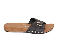 Mules femmes FitFlop IQUSHION ADJUSTABLE BUCKLE LEATHER SLIDES Marron 39
