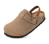 Mules Fille Sabots Garçon Chausson Enfant Pantoufle bébé Antidérapants Chaussures de Jardin Semelle en Liège Sandales Marron 24.5-25 EU=Étiquette: 160