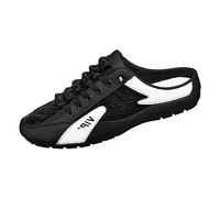 Mules Homme Cuir Patchwork Imperméable Mules et Sabots Homme Ete Legere Respirant Chausson Confort Slip on Été Basket Ouverte de Marche Chaussures Orthopédiques Sabot Pantoufles Mule Basket Sans Lacet