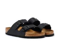 Mules Homme en cuir noir BIRKENSTOCK Arizona BS - Boucles réglables en métal - Fabriqué en Allemagne 46