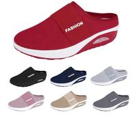 Mules orthopédiques pour femme - Chaussures de santé - Sandales à talon compensé doux - Pour hallux valgus - Sandales de loisirs d'été - Avec sangle réglable - Antidérapantes, rouge, 38 EU