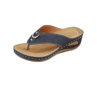Mules orthopédiques pour femme - Semelles plates et douces - Tongs avec semelle intérieure - Pantoufles confortables - Avec bout ouvert - Légères et élégantes - Exquis confortables - Sandales