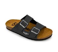 Mules - PEPE JEANS - Traie double bride - Cuir - Homme - Marron clair 45