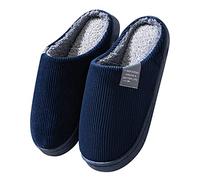 Mules pour femme - Avec semelle intérieure - Largeur H - Pantoufles pour femme - Fermées à l'avant - Respirantes - Confortables - En peluche - Semelle fixe - Chaussons semi-ouverts - Slide Soft