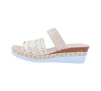 Mules pour femme en dentelle - Espadrilles pour femme - Talon compensé plat - Bout ouvert - Sandales compensées - Espadrilles avec tissu en dentelle - Sandales orthopédiques - Chaussures de sauna