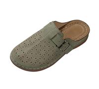 Mules pour femme - Sabots à bout fermé - Mules basses compensées - Soutien de la voûte plantaire - Pantoufles orthopédiques en maille - Chaussures de marche confortables - Pantoletten d'été avec