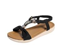 Mules pour Femmes Sandales Sandales Compensées Taille 8 Habillées d'été grandes tailles importées d'Europe et des États-Unis, style bohème, de plage décontractées pour Bride Cheville Bout(Black, 39)