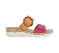 Mules REMONTE - R6858 Orange - Talon compensé - Bout ouvert - Synthétique 38