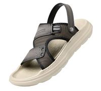 Mules Sandales Homme Cuir à Bride Arrière Chaussures Été Ouvertes avec Boucle Sandale Confortable à Bout Ouvert Semelle Souple Épaisse et Lit de Pied Texturé pour Plage Conduite Vacances et Marche