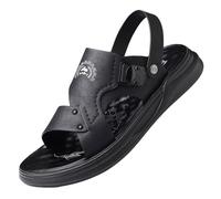 Mules Sandales Homme Été Confortables à Brides Croisées Chaussures Été Ouvertes avec Bride Arrière et Boucle Latérale Nu-Pieds Bout Ouvert Semelle Épaisse Segmentée pour Plage Conduite Travail Loisirs