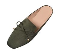 Mules Sandales plates fermées à l'avant pour femme - Sandales et claquettes pour femme - Sandales de trekking à l'arrière - Légères - Boucle bohème - Semelle fixe - Chaussures de marche simples à
