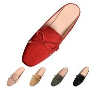 Mules Sandales plates fermées à l'avant pour femme - Sandales et claquettes pour femme - Sandales de trekking à l'arrière - Légères - Boucle bohème - Semelle fixe - Chaussures de marche simples à