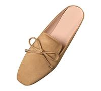 Mules Sandales plates fermées à l'avant pour femme - Sandales et claquettes pour femme - Sandales de trekking à l'arrière - Légères - Boucle bohème - Semelle fixe - Chaussures de marche simples à