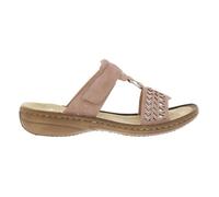 Mules talon compensé bas Rieker femme rose 39