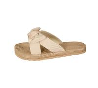 Mules tressées pour femme - Sandales plates antidérapantes - Sandales d'été décontractées en lin - Pantoufles élégantes - Espadrilles - Plage - Voyage - Vacances, beige, 36