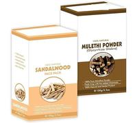Mulethi Poudre et poudre de bois de santal pour le visage - Pack combo (100 g chacun)