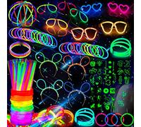 MULEVIP 272 Pièces Bâtons lumineux,Bracelets Fluorescents Glow, Bracelet avec Connecteurs pour Halloween,Noël,Anniversaires,Festival,Fournitures de Fête Sombre