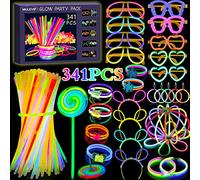 MULEVIP 341 Pièces Bracelet Fluorescent ,Bâtons Lumineux, pour Fluo,Noël,Anniversaires,Festival,Soiree,Fournitures de Fête Sombre