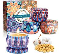 MULEVIP 4 Pièces Bougie Parfumée Ensemble Cadeau,Bougie Parfumées,Aromathérapie Bougies,Bougies Cire de Soja Naturelle pour L'aromathérapie Mariage Bath Yoga Fête des Mères D'anniversaire