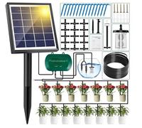 MULEVIP Arrosage Goutte à Goutte,Kits d'arrosage Automatiques Goutte à Goutte,Arrosage Automatique Solaire avec Minuterie+Tuyau de 15M, Systeme Arrosage Automatique pour Jardin,Plantes de Balcon