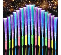 MULEVIP Baton Lumineux LED 16 Pièces Baton Lumineux Fluorescent,Fibre Optique Lumineuse,Baguette Lumineuse mit 3 Modes Colorés Clignotants,für Baton Lumineux Mariage,Cotillons Anniversaire,Fluorescent