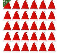 MULEVIP Bonnet Noël 30 Pieces Bonnet de Noël Adulte,Bonnet Noel Adulte Chapeau de Noël,Bonnet pere Noel Adulte,Confortable et Flexible, Convient pour La Fête de Noël, Les Jeux de Rôle - 30×40cm