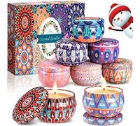 MULEVIP Bougie Parfumée Ensemble Cadeau 8 Pièces,Aromathérapie Bougies,Bougies en Cire de Soja Naturel en Portable,Bougies pour L'aromathérapie Mariage,Bath,Yoga,Fête des Mères,Saint Valentin