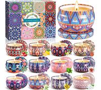 MULEVIP Bougie Parfumées Ensemble Cadeau 12 Bougies Parfumée,Cire de Soja Naturel Bougie d'aromathérapie Ensemble,Convient Pour les Mariages Baignade Yoga Cadeaux de Noël Fête des Mères