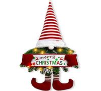 MULEVIP Couronne de Noel,Couronne de Noel Porte,Couronne Noel,Couronne de père Noël exquise pour fenêtre Couronne de Noël Porte d'entrée,Decoration Décoration de Sapin de Noël (50 * 30cm)