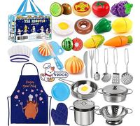 MULEVIP Accessoire Cuisine Enfant 32pcs Ustensile Cuisine Enfant,Ustensiles de Cuisine Enfant, Accessoires Cuisine Enfant avec Tablier Cuisine,Toque,Gant,Cuisine Enfant pour Garçons Filles Cadeau