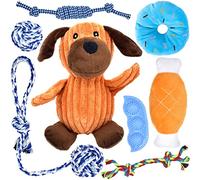 MULEVIP Ensemble Lot de 8 de Jouets pour Chiens, Jouet Chien Indestructible, Jouets Couinants pour Chien, Jouets à Mâcher, pour Petit et Moyen Chien,Jouet Interactif Chien - Naturel & Non Toxique