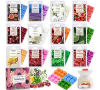 MULEVIP Fondant Parfumé 12 Paquets Fondant Parfumé pour Bruleur, Cire de Bougie Parfumée Cire de Soja Naturelle pour Brûle Parfum Parfumée Cire Cadeau de Anniversaire Bougie Parfumée Ensemble Cadeau