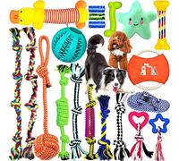 MULEVIP Jouet pour Chien,Ensemble de 20 Pièces Jouets pour Chien,Jouet Chien Corde,Durables Mâcher Corde Jouet Chiens Cadeau-Coton Naturel et Non Toxique pour Petit et Moyen Chien