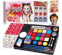 MULEVIP Peinture Visage Corps Kit 41PCS,Palette de Maquillage pour Enfants,Peinture Corporelle,Maquillage pour Le Corps et Peinture Peinture Kit pour Maquillage Enfant Carnaval Noël