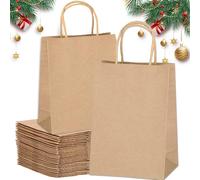 MULEVIP Sac Kraft avec Poignée (27x21x11cm) - 40 Sachets pour Noël, Mariages, Anniversaires, Halloween - Emballage Cadeau