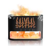 MULIN 2 en 1 diffuseur huiles essentielles & Lampe en Cristal de Sel Himalaya, diffuseur Huile Essentielle avec Lumière Effet Flamme,pour Salon Chambre Yoga comme Cadeau Anniversaire.Noir