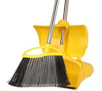 MuLing Balai robuste d'extérieur et pelle à poussière, 145 cm de long, balai robuste avec poils rigides, balayage d'angle pour le nettoyage du sol, garage, terrasse, jardin, maison et cuisine, pelle à