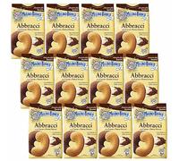 MULINO BIANCO Abbracci biscuits sablés italiens au beurre et saveur de cacao 350g x 12 parcelles (Abbracci, x12)