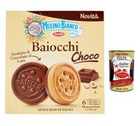 Mulino Bianco Biscuits au chocolat Baiocchi choco, biscuits biscuits biscuits et barres au chocolat au lait aux noisettes, Excellent comme collation 144 gr