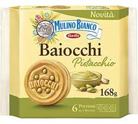 Mulino Bianco Baiocchi Pistachio Pistazienkekse, kekse mit Pistazien 168g, 168 g (Lot de 1), 6.0 unité, 168.0 grams