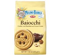 Mulino Bianco Baiocchi Shortbread Sandwich Cookies avec garniture au chocolat et à la crème de noisettes, 3 pièces, 600 ml