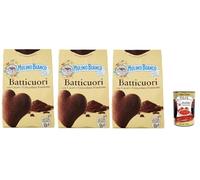 Mulino Bianco Batticuori Biscotti con Cacao e Cioccolato, Biscuits au cacao et au chocolat, biscuits cookies, 3x 350g + Italian Goiurmet polpa 400g
